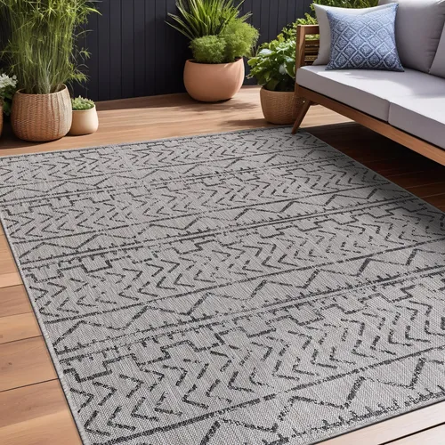 Vista 10 de Beverly Rug Waikiki Boho - Alfombra bohemia para interiores y exteriores, 5 x 7 pies, alfombra lavable para exteriores para patio, terraza, porche