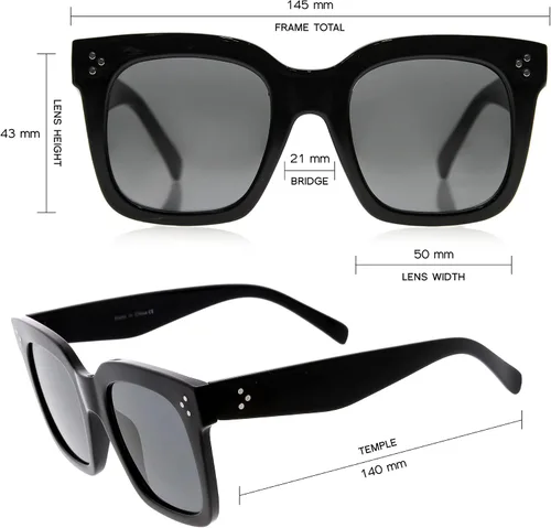 Vista 7 de zeroUV - Gafas de sol cuadradas retro de moda de gran tamaño para mujer estilo vintage 1.969 pulgadas