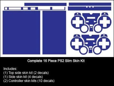 Vista 2 de System Skins - Kit de calcomanías de vinilo negro brillante - Compatible con consola delgada Playstation 2