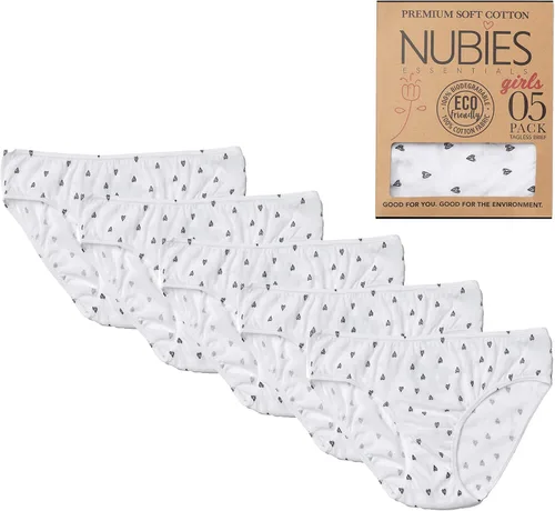 Vista 7 de NUBIES Undies On-the-Go Underwear Girls Eco-Friendly Biodegradable Tagless Premium Soft Cotton Briefs (5-Pack)
