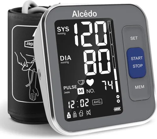 Vista 10 de Alcedo Monitor de presión arterial para uso doméstico, máquina digital automática de presión arterial con brazalete grande para la parte superior