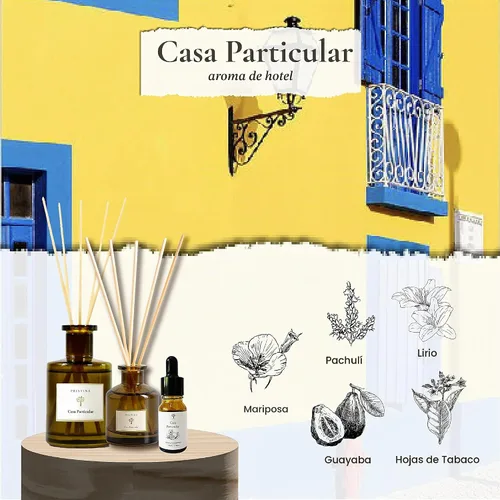 Vista 3 de PRISTINE Casa Particular/Inspired by Wyndham - Difusor de varillas para el hogar Rica mezcla de hojas de tabaco, juego de difusor de caña