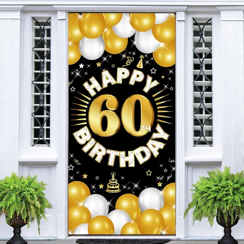 Vista 11 de Decoraciones de feliz cumpleaños número 16 para niños y niñas, pancarta de tela para cumpleaños de 16 años, suministros de fiesta de dieciséis años