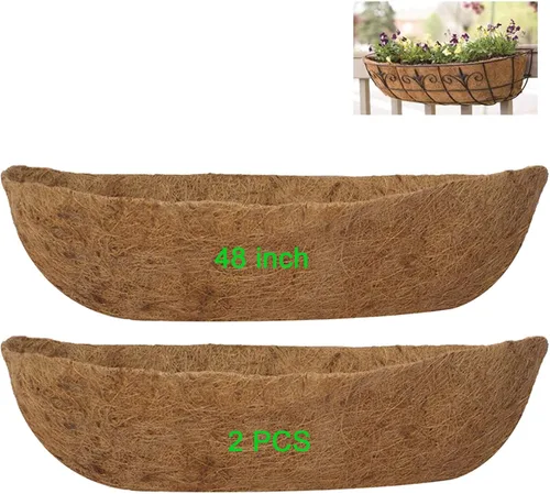 Vista 9 de Revestimientos para cesta de ventana de 30 pulgadas, preformado, revestimiento de coco y coco con tierra húmeda para cesta de ventana