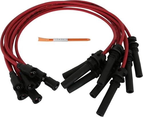Vista 4 de MSD 32039 Super Conductor Juego de cables de bujía, rojo