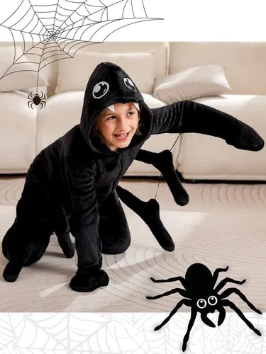 Vista 5 de Enterizo unisex de Halloween con capucha y cremallera, para niños de 4 a 12 años