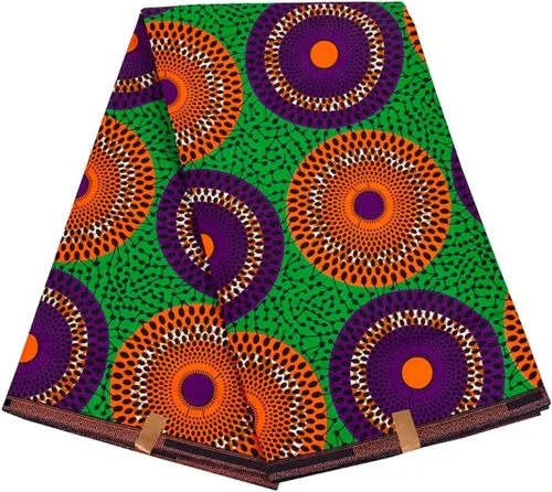 Vista 2 de Africa - Vestidos de tela de algodón Ankara Nigerian Fashion Batik, 6 yardas/lote 24fs1406 3 yardas