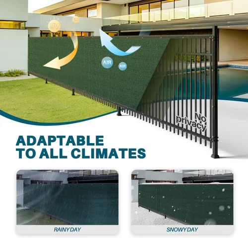 Vista 3 de COARBOR Pantalla de Privacidad para Cerca de 4' x 12', Malla de Protección contra Viento Resistente, Cubierta de Red de Sombra para Pared Exterior