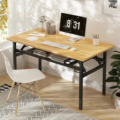 Vista 2 de Escritorio para computadora, mesa de estudio, multifuncional, escritorio para computadora portátil, estación de trabajo plegable con almacenamiento