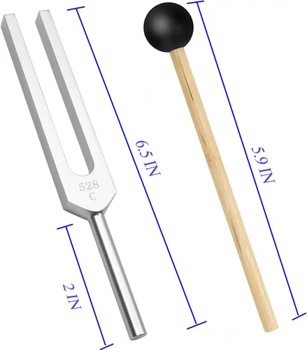 Vista 2 de Tuning Forks 528 Hz Diapason ponderado diapason diapason