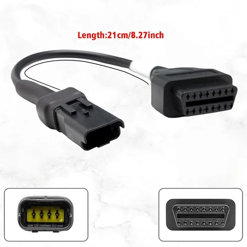 Vista 3 de Cable adaptador de 4 pines a 16 pines para motocicleta, diagnóstico de fallas de motor OBD2 y detector compatible con motocicletas Ducati