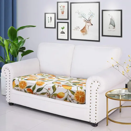 Vista 181 de hyha Fundas de cojín de sofá estampadas, fundas de sofá florales lavables para sofás con 2 cojines, fundas de cojín de patrón elástico para muebles