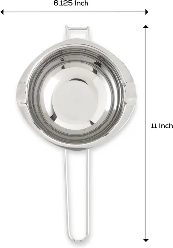 Vista 3 de Mrs. Anderson's Baking Olla para derretir chocolate con boquillas de vertido, acero inoxidable pesado, capacidad de 2.5 tazas