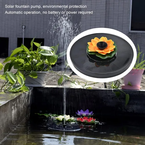 Vista 2 de Fuente solar para baño de pájaros, bomba de fuente de energía solar de 1.4 W, bombas de agua flotantes para jardín, patio, estanque y piscina al