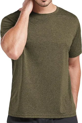 Vista 3 de Paquete de 5 camisetas de ajuste seco para hombre, camisetas atléticas de manga corta para correr, gimnasio, entrenamiento, para hombre