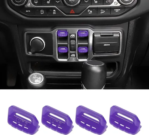Vista 11 de RT-TCZ - Cubierta decorativa para interruptor de botón de ventana de consola central, accesorios interiores compatibles con Jeep Wrangler JL JLU