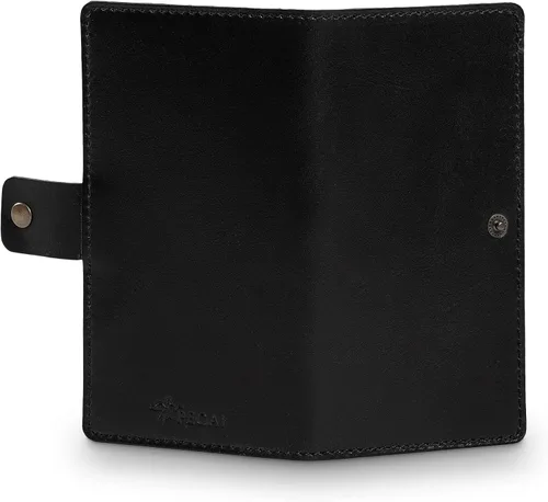 Vista 21 de PEGAI Handmade Minimalist Design Checkbook Cover 100% Distressed Full Grain Horse Leather Checkbook Wallet Business Checkbook Binder Clark