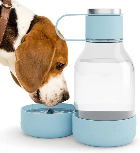 Vista 9 de Asobu Buddy Bottle - Botella de agua aislada de acero inoxidable para con cuenco de agua extraíble para perro y cuenco de almacenamiento de comida