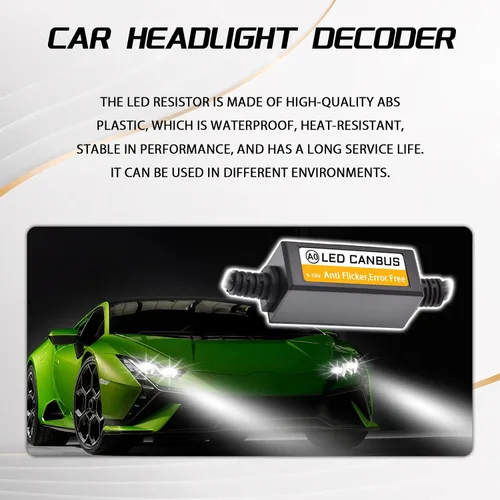 Vista 3 de 2 piezas de decodificador de faros LED para automóvil, kit de conversión de resistencia de intermitentes HID LED 9006/9005, decodificador