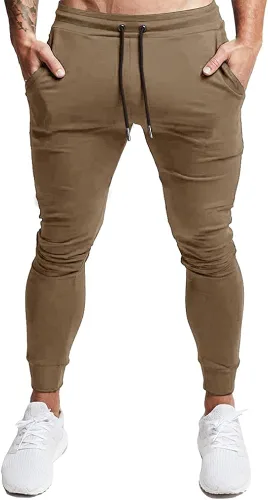 Vista 2 de BUXKR - Pantalones deportivos ajustados con bolsillos profundos para hombre para gimnasio correr y fisioculturismo