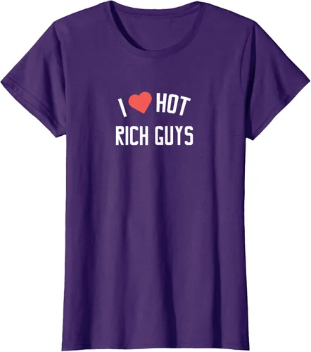 Vista 10 de RICH GUYS - Camiseta con texto en inglés "I LOVE HOT RICH GUYS