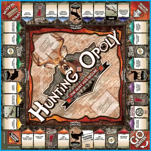 Vista 4 de Late for The Sky Juego de mesa Hunting-Opoly - Juego de comercio de propiedades familiares de estrategia de caza para 2 a 6 jugadores, mayores de 8