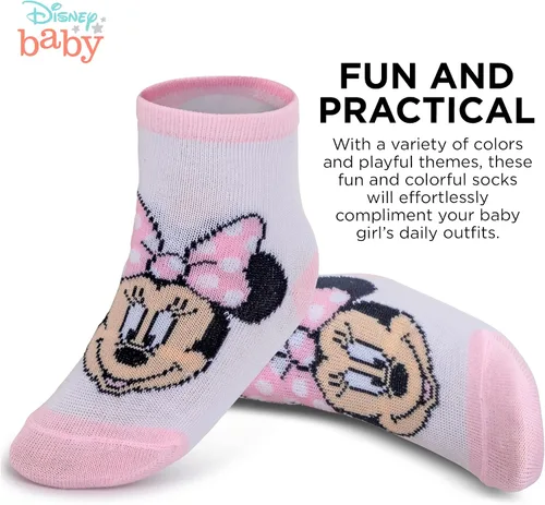 Vista 3 de Disney Paquete de 10 calcetines para bebé, niñas Minnie Mouse, multicolor, 0-24 meses