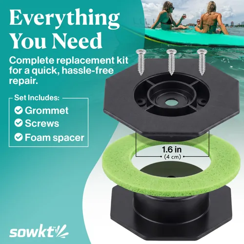 Vista 3 de Accesorios para tapetes flotantes (kit de ataduras, ojales y correas) Complete Floating Mat Kit: Bungee Tether, Grommet Hardware & Storage Straps