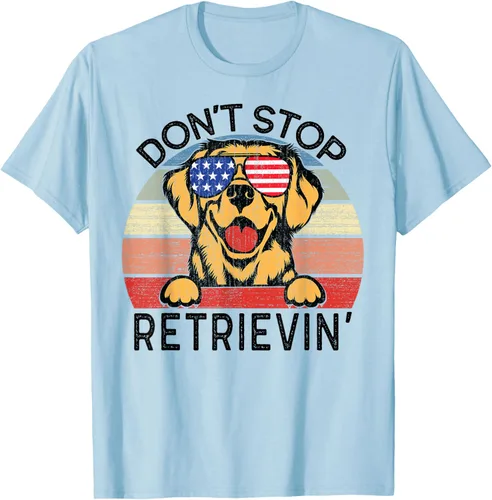 Vista 26 de Golden Retriever Dog Don't Stop Retrievin' Camiseta, Gris