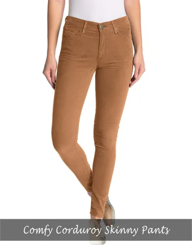 Vista 2 de Hybrid & Company Pantalones ajustados de pana súper cómodos y elásticos para mujer con 5 bolsillos