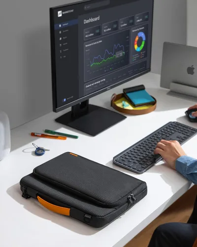 Vista 9 de Tomtoc 360° - Bolsa de hombro protectora para MacBook Air M5/A3449 de 13 Negro