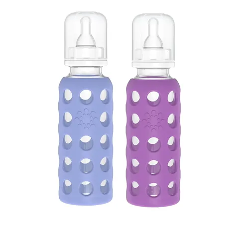 Vista 41 de Lifefactory Biberón de vidrio sin BPA Funda protectora de silicona Paquete de 2 de 4 onzas melón, plátano