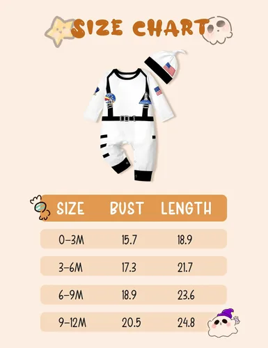 Vista 7 de Disfraz de astronauta para bebé niño y niña, disfraz de astronauta, overol para bebé, conjunto de 2 piezas