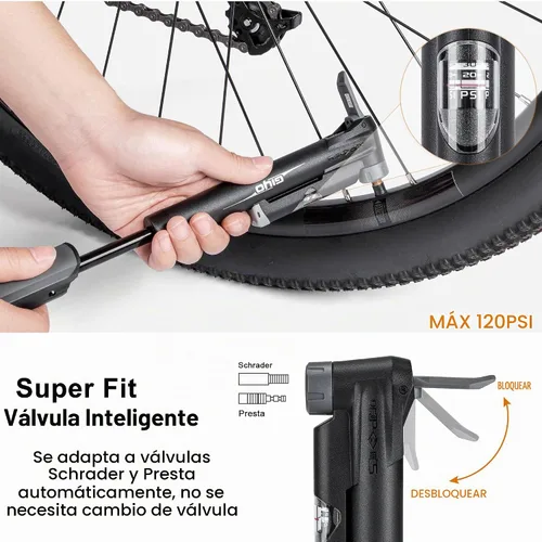 Vista 4 de GEWAGE Bolsa de montaje para teléfono de bicicleta y bomba de neumáticos de bicicleta, multiherramienta para bicicleta con palanca de neumáticos