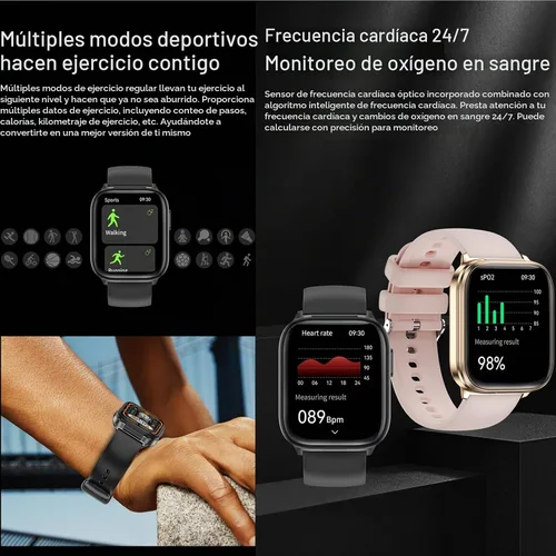 Vista 4 de Tuanzi X9 2 en 1 Reloj inteligente TWS inalámbrico Bluetooth auricular 1.85 pulgadas reloj con auriculares dentro de monitor de salud rastreador