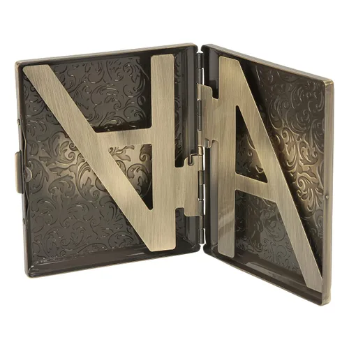 Vista 2 de Casual Metal A-CASE Cigarette Case Brass Antique Arabesque 1-17629-31