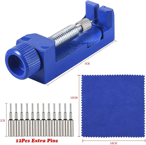 Vista 3 de Urtop Kit de extracción de correas de reloj, herramienta de reparación de extracción de correa de reloj con 12 pines adicionales para quitar