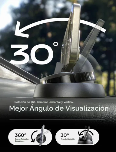 Vista 3 de LISEN Soporte de teléfono para tu automóvil, soporte giratorio de 360°, soporte multifuncional para iPhone compatible con iPhone 16 Pro