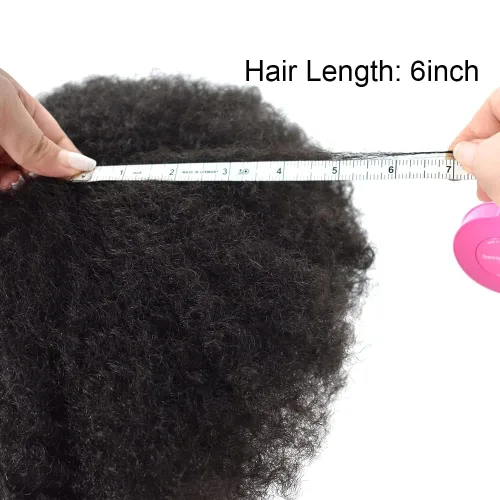 Vista 5 de Afro Toupee For Black Men Black Human Hair Mens Toupee Full Lace Hairpiece African American Wavy Kinky Hair System For Men 2MM Afro Wavy-#1 Jet Black