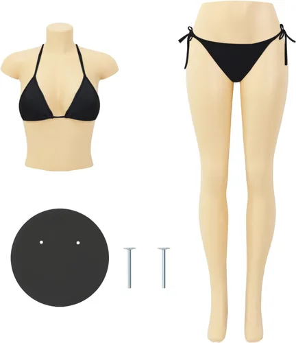 Vista 5 de Maniquí femenino sin cabeza y sin brazos de 63 pulgadas, modelo de cuerpo humano realista, maniquí de exhibición de estilo brasileño, soporte