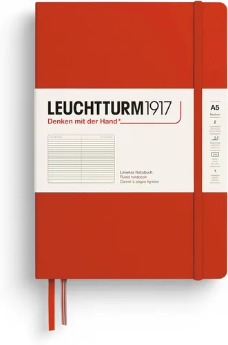 Vista 11 de LEUCHTTURM1917 - Cuaderno de tapa dura mediano A5 con 251 páginas numeradas para escritura y diario (negro, liso)
