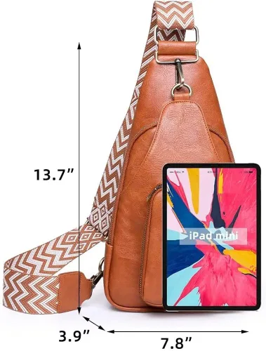 Vista 7 de SULCET Bolso bandolera para mujer, diseño vintage, bolso cruzado en el pecho, impermeable, ligero, para viajes, senderismo, mochila