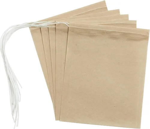 Vista 2 de HIC Kitchen - Bolsas de té sin blanquear, sin cloro, desechables, prepara 8 onzas, 1 caja de 100
