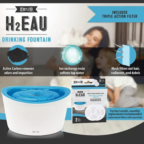 Vista 5 de Fuente de agua para perros, diseño fresco y claro, de Dogit, Blanco Fuente de agua potable grande con filtro purificador