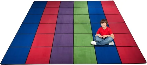 Vista 33 de KidCarpet.com ABC Rainbow - Alfombra para aula con 24 asientos, rectangular de 7 pies 6 pulgadas x 12 pies