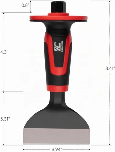 Vista 4 de ROTATION Cincel de roca con protector de mano, cincel frío plano de 8