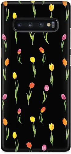 Vista 16 de Inspired Cases - Funda con textura 3D para iPhone Xs Max - Funda protectora de goma para Apple iPhone Xs Max - Patrón de tulipanes - Negro