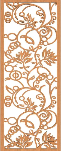 Vista 2 de Caspian Paneles de pared de madera con calado decorativo perforado, 9 3/8 pulgadas de ancho x 24 3/8 pulgadas de alto x 1/4 de alto, cereza