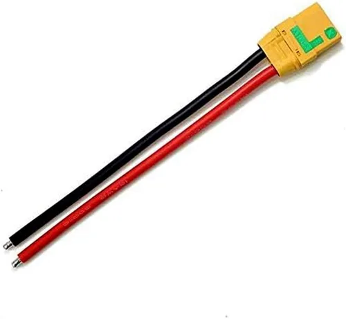 Vista 5 de Amass - 2 pares de coletas XT90S XT90 Wire XT-90S XT 90 enchufe macho y hembra conector 5.906 in 10AWG cable de silicona para RC Lipo batería FPV