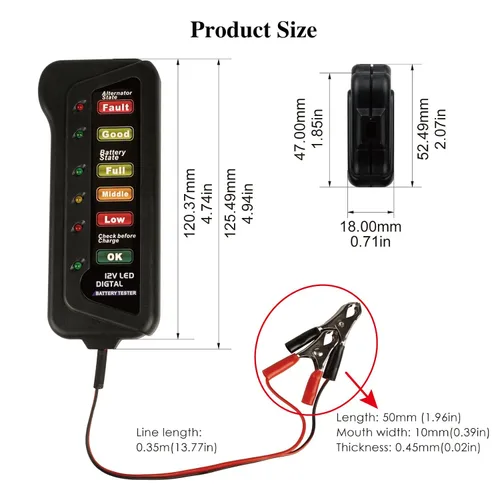 Vista 6 de Probador de batería Indicador de capacidad de batería Trabajo 6 indicadores para Rv Carrito de Golf Cortacésped Bicicleta Eléctrica Motocicleta